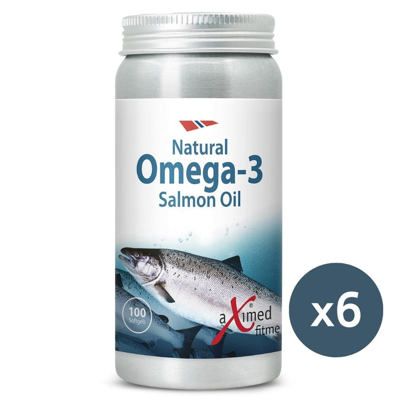天然奧米加-3三文鱼油丸 100粒（6瓶裝）