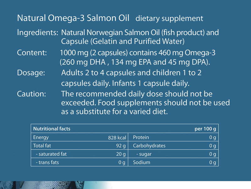 天然奧米加-3三文魚油丸 100粒, 挪威阿斯麥